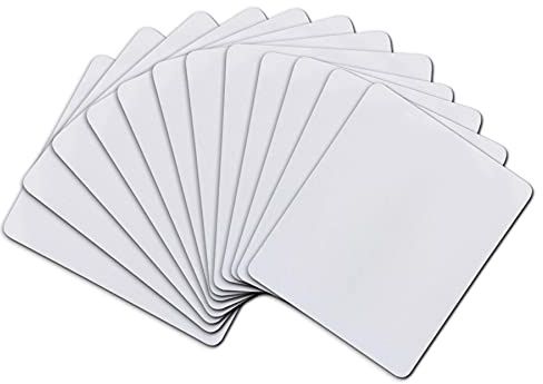 A-SUB Sublimations-Mauspad, blanko, rechteckig, blanko, 3 mm dick, für Transferdruck, Druck, Handwerk, 24 x 20 x 0,3 cm, weiß, 11 Stück | Weiße Mauspads für Wärmeübertragung, zum Basteln