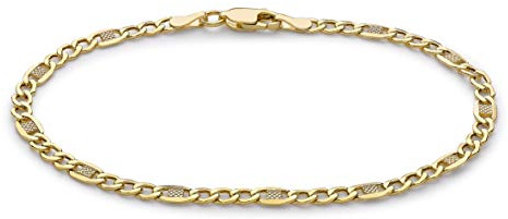 CARISSIMA Damen-Armband Rambo-Stegpanzerkette Gelbgold 9kt 3,6mm 19cm