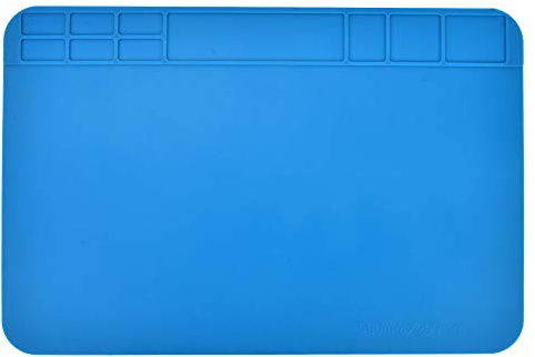 Oumefar Hitzebeständige Lötmatte Silikon Projekt Reparatur Pad Antistatisch Blau Multifunktions Arbeit Reparatur Matte für Leiterplatten Reparatur