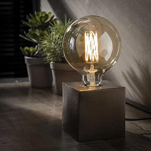 famlights Industrie Tischlampe Mira Schwarz Vintage Metall Wohnzimmerlampe/Nachttischlampe Vintage Landhaus Industrial retro Schlafzimmer Wohnzimmer/Steampunk Tischleuchte Designer Tischlampe E27