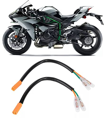 Motorbike Turn Signal Indicator Adapter,Asudaro 2Stück Kunststoff Mot Blinker Kabelbaum 12V Blinker Stecker Adapter Kompatibel mit Ninja Z125 Z250 Z300 Z650 Z900 Motorrad Blinker Kabel Stecker,Schwarz