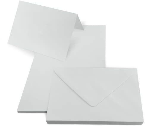 Netuno 25 Blankokarten mit Umschlägen DIN B6 Karten Rainbow Grau + 25 Umschläge Grau Kartenset Klappkarten und Briefumschläge B6 Papierkarten blanko und Kuverts farbig Kartenrohlinge mit Umschlag