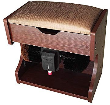 QHYXT Cireuse à Chaussures, Cireuse à Chaussures Automatique Cireuse à Chaussures et Machine à polir avec boîte de Rangement Machine avec boîte de Rangement Cireuse à Chaussures électrique (A)