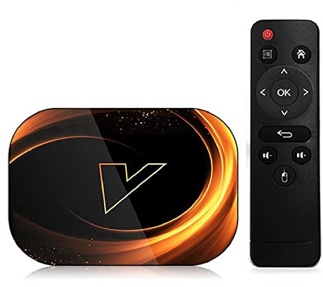 AMITVA Android TV Box 9.0, 4GB RAM 128GB Rom Amlogic S905X3 Quad-Core Cortex-A53 BT4.0 2.4Ghz / 5.0Ghz Supporto WiFi 8K / 4K Ultra H.265 Smart Set-Top TV Box,4gb+32gb