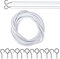 Quercos. Espiral visillos- Gusanillo para Cortinas- Alambre de Cortina- Cable para Cortina- Accesorios para Cortinas con Ganchos y hembrillas. para visillos y Cortinas Ligeras (3 MT)