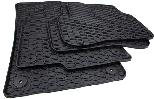 Gummimatten Kompatibel mit Passat 3C B6 B7 + CC Bj 2005-2014 Automatten NEU | Fußmatten in Premium Qualität 100% passgenau Allwetter Waben Design Schmutz Schnee & Feuchtigkeit rutschfest 4-tlg. Schwarz