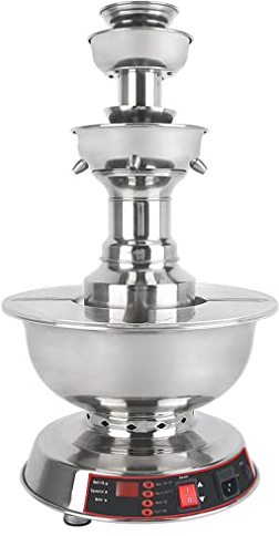 3-Tier Party Fountain, 120W Wine Fountain Machine, Temperature adjustment 0~99℃ Adjustment Juice and Wine Fountain with LED Lighted Base, Wine Dispenser Machine for Wedding Bar Party