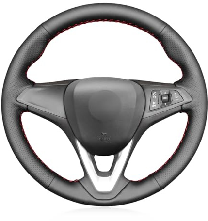 MEWANT Passgenauer Lenkradbezug zum Nähen für Astra K Corsa E | Astra (K) Corsa (E) Grandland X Insignia (CT) B Karl Zafira (C) Kunstleder Atmungsaktiv Für Beheizte Lenkräder Langlebig