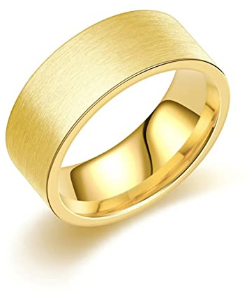KnBoB 8MM Eheringe Trauringe Edelstahl Damen Herren Paar Ring Matt Schlicht Schmuck Ringe Jahrestag