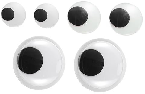 Operitacx Selbstklebende Schwarze Wackelaugen 6 Stück aus Kunststoff