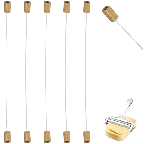 TOPULORS 5-Pack Stainless Steel Cheese Slicer Cutter Replacement Wires - Perfect for Slicing and Butter - Compatible With Zulay Kitchen, Sopito & Same Model Roller Cheese Slicers