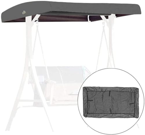 LYGBDSS Modern 3-Seater Swing Canopy Cover with 4 Reinforced Corner Pockets, Oxford Fabric, Grey