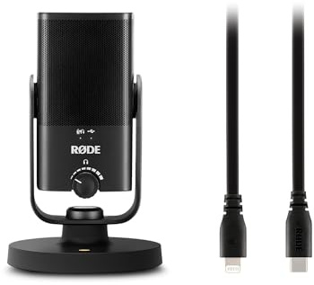 RØDE NT-USB Mini-Kondensatormikrofon in Studioqualität + SC19 USB-C-Lichtkabel (1,5m - iOS-kompatibel) für Podcasting, Streaming, Gaming, Gesangs- und Instrumentenaufnahmen