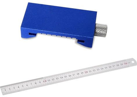 AEIOPRS 1 Pcs 30 cm Edelstahl Streichmaß Anschlaglineal Metall Linealanschlag Anreisswerkzeug für Holzbearbeitung Heimwerken