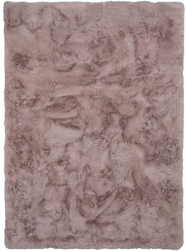 Consilio Concept Cloud Fellteppich 160x230 pink Teppich Supersoft 39 mm Höhe Soft weich Hasenfell Imitat beige braun Wohnzimmerteppich Kinderzimmerteppich Küchenteppich Flurteppich
