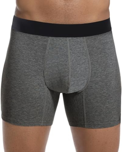 IRISMORII Adult Incontinence Protective Underwear for Men Washable Bladder Leak Proof Boxer Brief with 60ml Absorbency 1 Pack (Dark Gray, M)