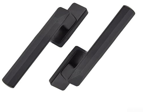 Låsbart fönsterhandtag, aluminiumlegering, fyrkantig axel, frostad svart finish