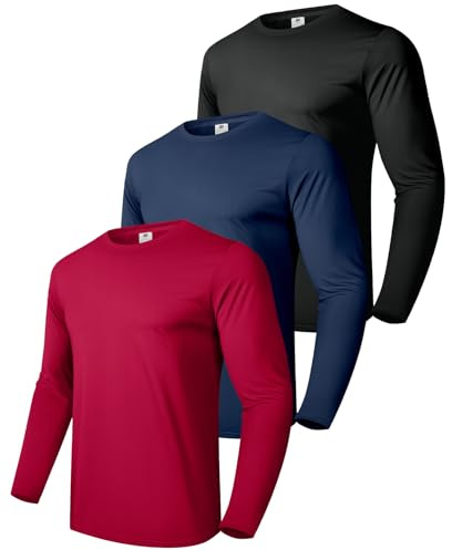 Boyzn Herren 3 or 4 Pack Baumwolle T-Shirts, Kurzarm/Langarm Rundhals Sport T-Shirts, Baumwolle Gym Workout Laufshirts für Männer