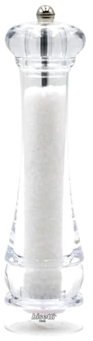Macina Sale Manuale Perugia in Acrilico, Macinino Manuale per Sale con Macina in Ceramica ad alta resistenza per Macinatura Precisa, Trita Sale Resistente, Elegante e Made in Italy - BISETTI (25 cm)