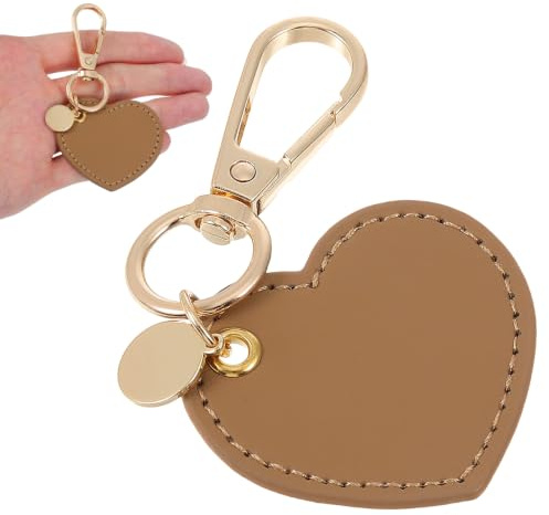 Veemoon Herz Schlüsselanhänger, Leder Schlüsselanhänger Herz aus PU LederMit Anhänger Aus Kunstleder Als Schlüsselring Oder Taschenanhänger Für Schlüssel Oder Tasche 9,00 x 4,50 x 1,00 cm