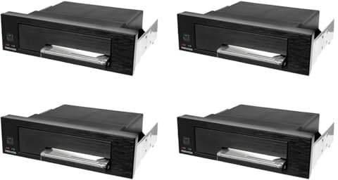 Reinscer 4 bastidores universales intercambiables en caliente para 2,5 o 3,5 SSD/HDD, carcasa trasera de disco duro interno sin ranura