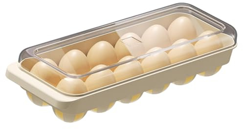 Egg Holder for the Fridge, Fridge Egg Storage Box, 12 Slot Fridge Egg Storage Holder, Space-Saving Dispenser, Fridge Organiser, Travel Carrier with Lid Stack for Kitchen House