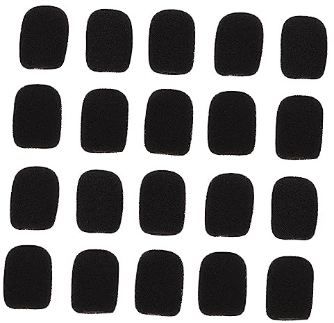 Toddmomy 20pcs Sponge Covers for Lapel Microphone Windscreen Soft Headset Microphone Protectors Fits Scenarios