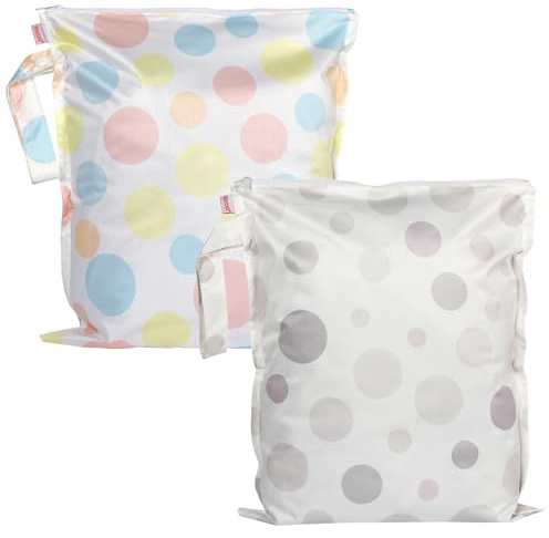 Heccei Waterproof Wet Bags, 2-Pack Reusable Wet Dry Bag for Beach Travel