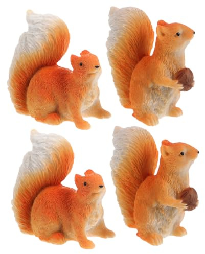 Toddmomy 4 Pièces Figurines Miniatures Résine Lot de Ornements Animaux de Jardin Décorations de Paysage Micro pour Voiture Balcon et Maison Modèles Animaux de Bureau et Miniatures