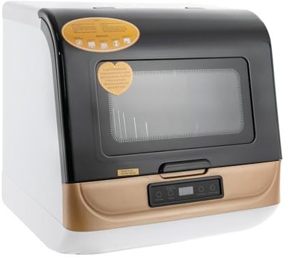 Lavastoviglie da campeggio 800 W, mini lavastoviglie da tavolo per 4-6 coperti, adatto per cucina, camper e campeggio