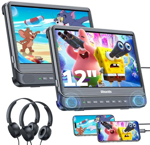 12 Deux Lecteur DVD Voiture,HDMI in,2 Lecteur DVD Portable indépendants