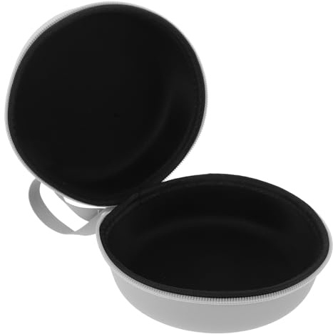 KOMBIUDA Estuche Portátil para Almohada de Cuello en Forma de U Caja Rígida de PU y EVA Color Gris Claro Asa de Botón Funda Protectora para Viajes y Almacenamiento Color