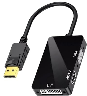 Alksubbm Convertidor DisplayPort a VGA macho a hembra, compatible con monitor de escritorio, convertidor DisplayPort