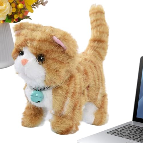 Chat en Peluche Qui Marche 17 Cm Interactif Et Adorable