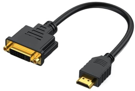 Câble Bidirectionnel HDMI Vers DVI Court De 0,5 Pied, Adaptateur DVI-I (24 + 5) Femelle Vers HDMI Mâle, Prend En Charge Le Transfert De Signal 1080P