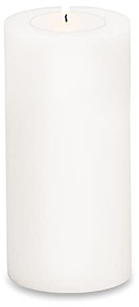 EDZARD Teelichthalter Dauerkerze Cornelius, weiß, Höhe 21 cm, ø 10 cm, beidseitig verwendbar für Normale Maxi-Teelichter und höhere Maxi-Teelichter mit Kunststoffhülle, hitzebeständig bis 90 Grad