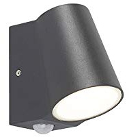 Qazqa - Modern Außenleuchte I Wandleuchte fur Außen I Gartenlampe I Gartenleuchte Anthrazit mit Bewegungssensor inkl. LED - Uma I Außenbeleuchtung - Aluminium Rund - I LED
