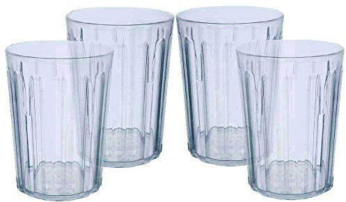 Harfield Antibacterial Fluted 250ml Tumblers Set of 4 Shatterproof Reusable Polycarbonate Cups
