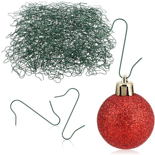 com-four® 600x Haken für Weihnachtsbaumschmuck, Schnellaufhänger | Doppelhaken für Weihnachtsbaum-Deko - Christbaumkugel-Aufhänger, Baumhaken als Deko-Anhänger