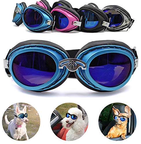 PJDDP Hundebrille Hundeschutzbrille Einstellbar Faltbar Hunde Sonnenbrille Anti-Uv-Gläser Winddichtes Brillen Mode Hunde Schutzbrille Hundesonnenbrillen Pet Außen Zubehör Für Mittel Große Hunde