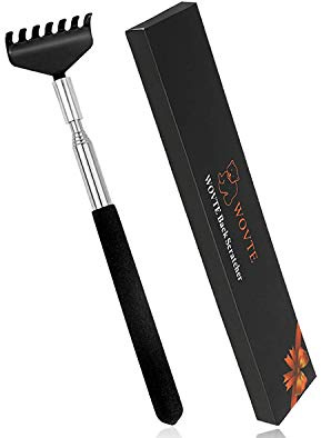 WOVTE Rascador de espalda, portátil, extensible, de acero inoxidable, telescópico, masajeador de espalda para adultos, hombres y mujeres, alivio de la picazón (7.87 a 26.77 pulgadas)