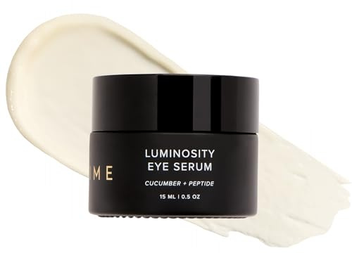 DIME Beauty Luminosity Eye Serum - Caffeine Eye Cream for Dark Circles and Puffiness with Vitamin C, Peptides and Goji Berry, Brightening De-Puffing Treatment, Vegan, Cruelty-Free, 0.5 oz / 15 ml