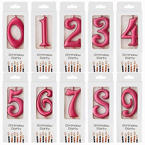 PHD CAKE 10-Count 0-9 Red Number Birthday Candles, Number One Birthday, Red Number Candles, Party Celebration, Baby Showers