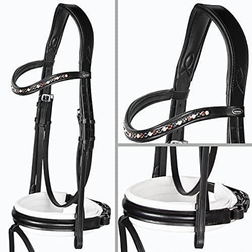 Heinick-Reitsport Trense anatomisch Motion Weiß breites RH Zaumhaken ~ Warmblut ~ Auswahl (Bari)