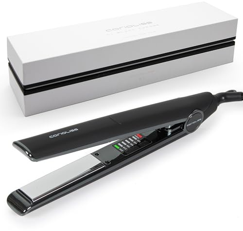 Corioliss C1 | Haarglätter für Frauen | Titanplatten und Curling für feines Haar | Professionelles Eisen mit Temperaturregelung (Black Soft Touch Chrome)