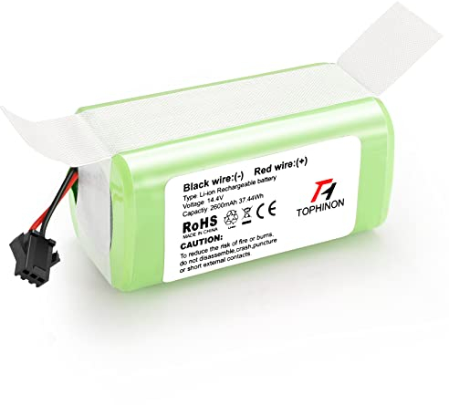 HT TopHinon 14.4V 2600mAh Li-Ionen Ersatzakku für Ecovacs Deebot N79 N79S DN622, Eufy RoboVac 11,11S,11S MAX, 12, 15C, 15C MAX, 25C, 30, 30C, 35C, Conga Excellence 990 950 1090, G10 Hybrid, G30