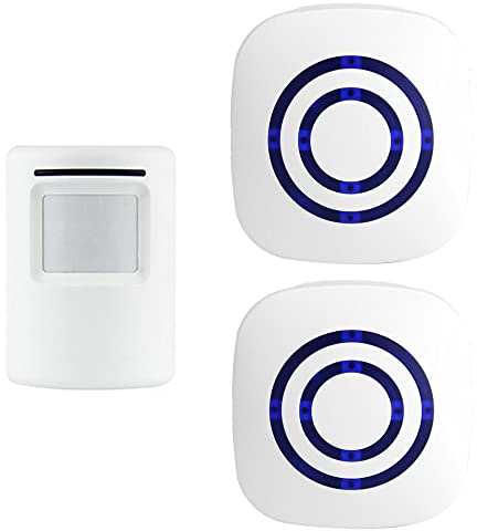 HoneTeek Détecteur de mouvement - Carillon d'entrée pour entreprise/magasin, bureau, alarme de sécurité sans fil