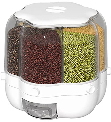 Camiesy Dispenser di alimenti rotante Secchio di Serbatoio di stoccaggio del Sigillato Contenitore di grano contenitore per la casa e la