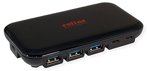 Hub USB 3.2 Gen 2 de ROLINE, 7 vías (3X Tipo C + 4X Tipo A)