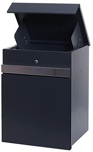 Paketkasten HWC-K41, Paketbox Paketfach Paketstation Briefkasten, Metall - verzinkt anthrazit-Edelstahl